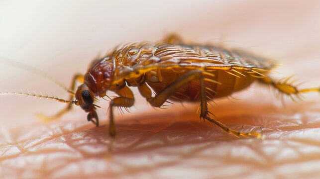 Fleas bite humans, causing painful and itchy marks on the skin.