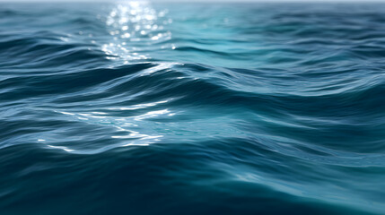 Obraz premium Serene Ocean Waves: A mesmerizing view of the vast ocean's surface. The waves' gentle dance evokes feelings of calmness and serenity. 