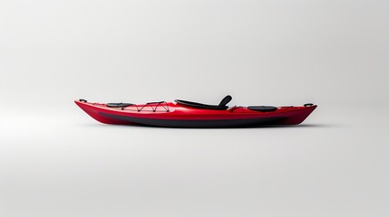 Red Kayak on White Background