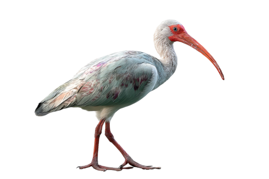 Majestic ibis bird isolated on transparent background in high-resolution PNG style for seamless cutout design