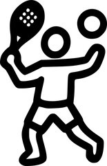 Dynamic Padel Player Outline Action Shot