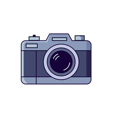 Classic camera icon with a detailed lens. Ideal for photography, media, or creative content themes.