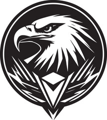 Obraz premium Stylized Logo Design Featuring an Eagle Head Emblem and Geometric Crest 