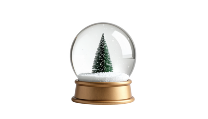 Snow globe christmas tree holiday isolated on transparent background