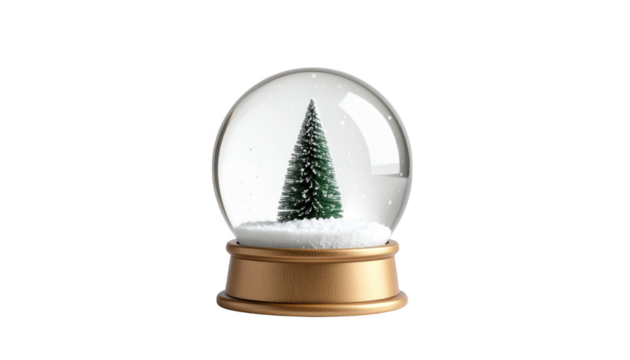 Snow globe christmas tree holiday isolated on transparent background