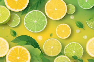 Obraz premium Yellow to lime bright summer gradient