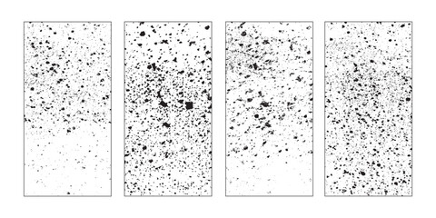 Distress overlay vector Overlay textures set stamp with grunge effect. Old damage Dirty grainy and scratches. Set of different distressed black grain texture. 