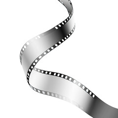 Fototapeta premium Film strip, white, black and gray, dynamic curve