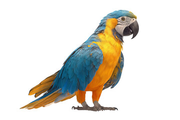 Fototapeta premium Vibrant macaw parrot isolated on transparent background - high resolution PNG cutout for design projects
