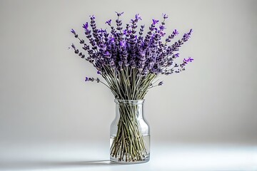 Lavender stalks in a glass vase