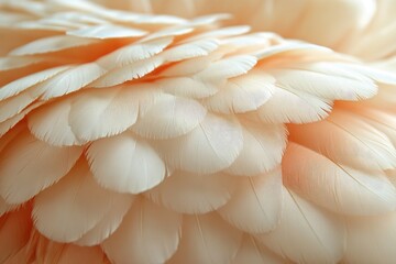 Obraz premium Close-up shows many textured bird feathers, peach and white color. Use as background, or for design relating to nature.