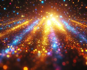Fototapeta premium Golden and blue bokeh lights with an abstract background image. Great for holiday promotions, celebrations, and digital backdrops.