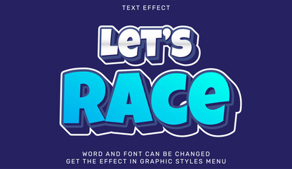 Fototapeta premium Lets race text effect in 3d design