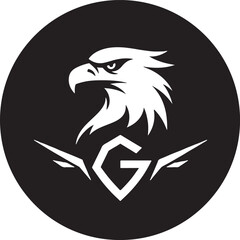 Obraz premium Guardian Spirit: Majestic Eagle Head Emblem for Strength and Vision