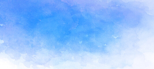 爽やかな青空の水彩背景　背景イラスト　テクスチャ素材