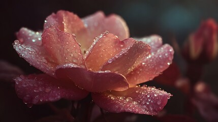 Rose with morning dew drops