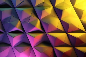 3D LED wall panel with a smooth transition from violet to yellow, providing a subtle light shift.