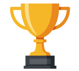 Golden Trophy Cup with Star Icon. Golden trophy cup with a star and sparkle, symbolizing victory, achievement, and excellence. Clean, flat design perfect for awards and competitions.