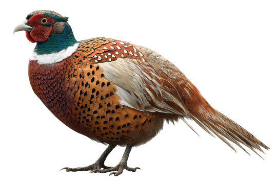 Colorful pheasant bird with detailed plumage isolated on transparent background for digital design projects - Powered by Adobe