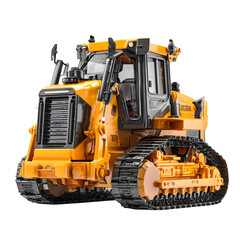 Mini electric bulldozer for Compact Construction Technology Week isolated on transparent background