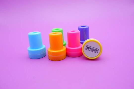 Well Done Stamp and School Reward Tools on Purple Background