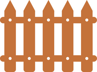 Wooden Fence Icon. Classic Garden Fencing Symbol. Simple Wooden Fence cassic picket fence that embodies simplicity and security with its clean lines and rustic charm.collection of Garden fence wooden.