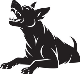 Vampire Dog Silhouette Halloween Vector