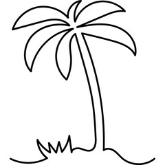 Continuous Line Palm Tree