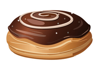 Chocolate Swirl Tart with White Specks - Vector Illustration