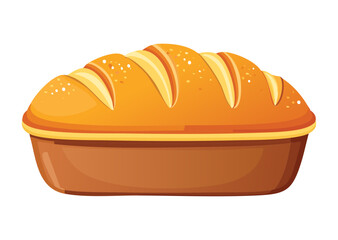 Simple Long Bread Loaf Scoring - Vector Illustration