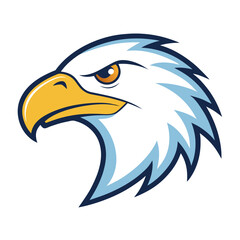 Stylized Eagle Head Illustration with Sharp Features and a Determined Expression on a White Background