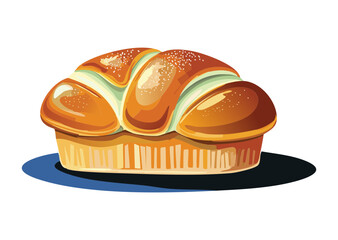 Artisan Baked Bread Display - Vector Illustration