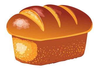 Classic Long Bread Loaf Scoring - Vector Illustration