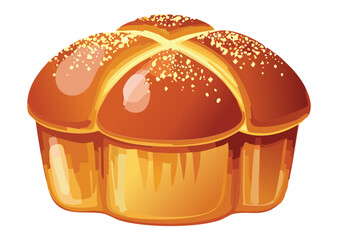 Artisanal Round Bread Loaf Scoring - Vector Illustration