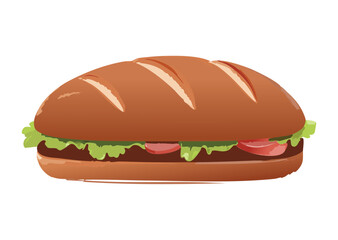 Delicious Lunch Fresh Ingredient Filling - Vector Illustration