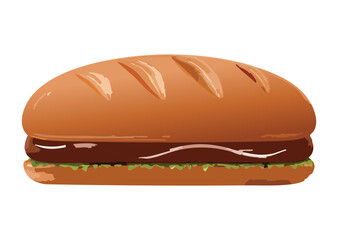 Bread Loaf Chocolate Filled Delicious - Vector Illustration