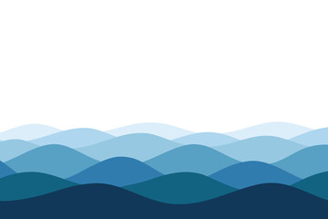 Sea blue ocean waves, wavy water lines, abstract background, flat design, vector illustration. Background background for banners, decorations, and covers with space for text. The graphic element