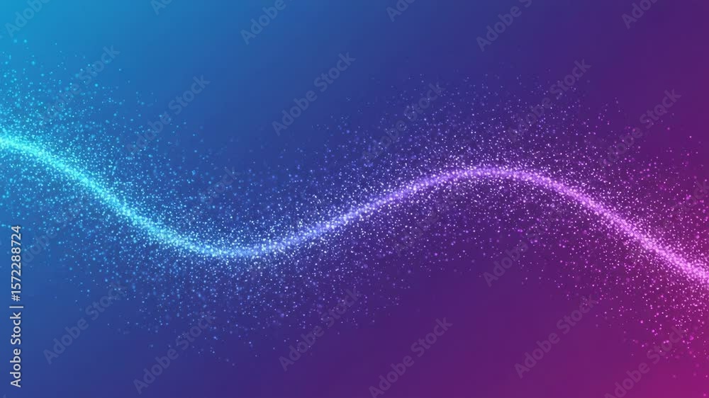 Poster a gradient background with a wave of particles creates an abstract and modern design