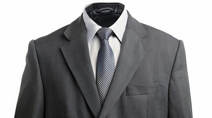 Template for replacing your outfit in passport photos or other documents. It includes an office jacket, shirt, and necktie, isolated on a white background.