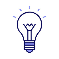 Outline lightbulb icon with glowing effect