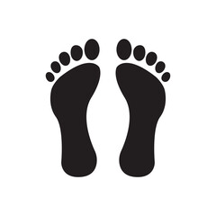silhouette human footprint icon. Footprint clip. Adults and children's footprints. seps. Vector illustration.