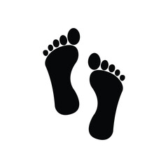 Black silhouette footprint icon vector. Human footprint icon.