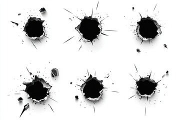 Bullet holes impact effect destruction.