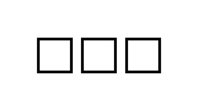 three squres animation video
