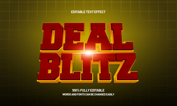 deal blitz editable text effect with a sale and offer text style