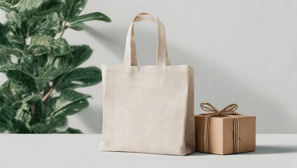 Eco-Friendly Fabric Bag and Golden Gift Box