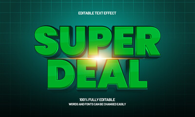 super deal editable text effect with a sale and offer text style