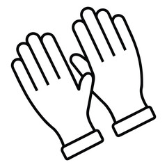 Medical gloves icon design featuring a pair slightly apart suitable for healthcare or safety related visuals