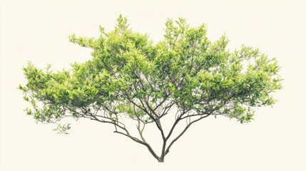 Obraz premium Lush green tree isolated on white background.