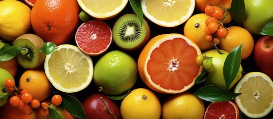 Fresh citrus fruits and vibrant green vegetables offer a healthy, juicy, and sweet diet, isolated on white for optimal freshness